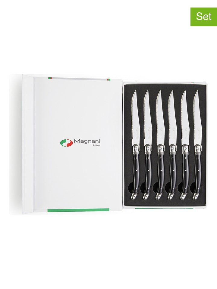 Lifa Living Noże (6 szt.) w kolorze srebrno-czarnym do steków rozmiar: onesize