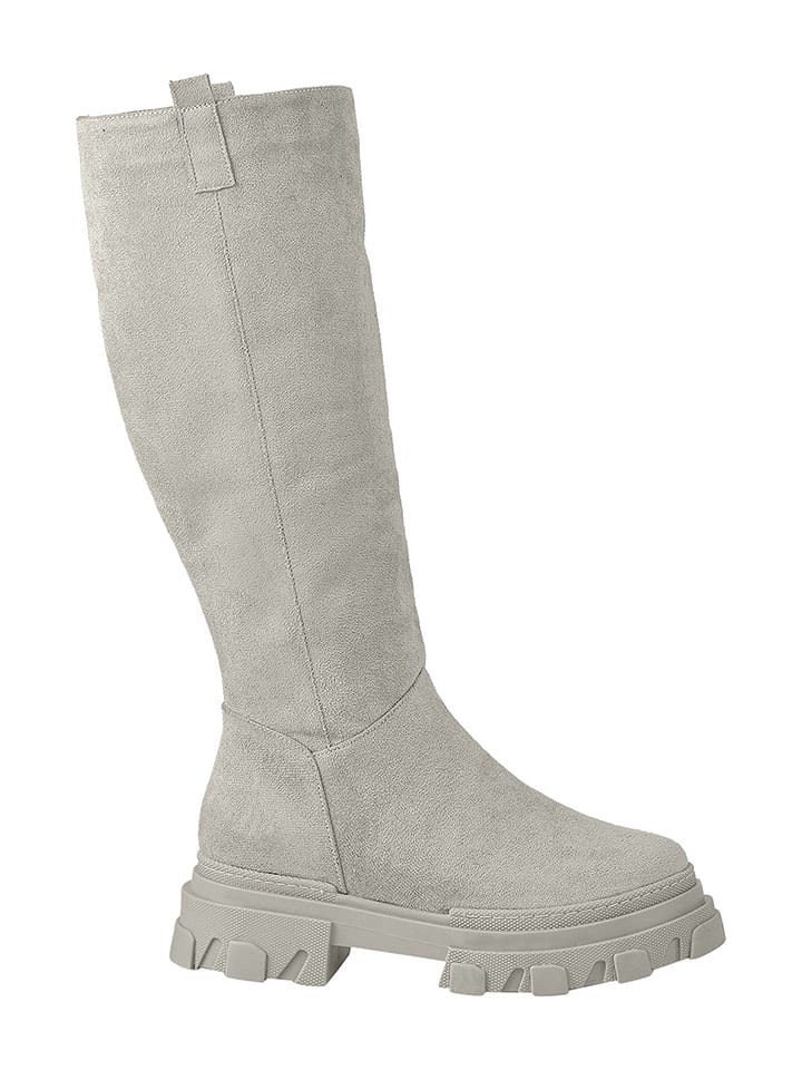 Noosy Skórzane kozaki w kolorze szarym rozmiar: 37