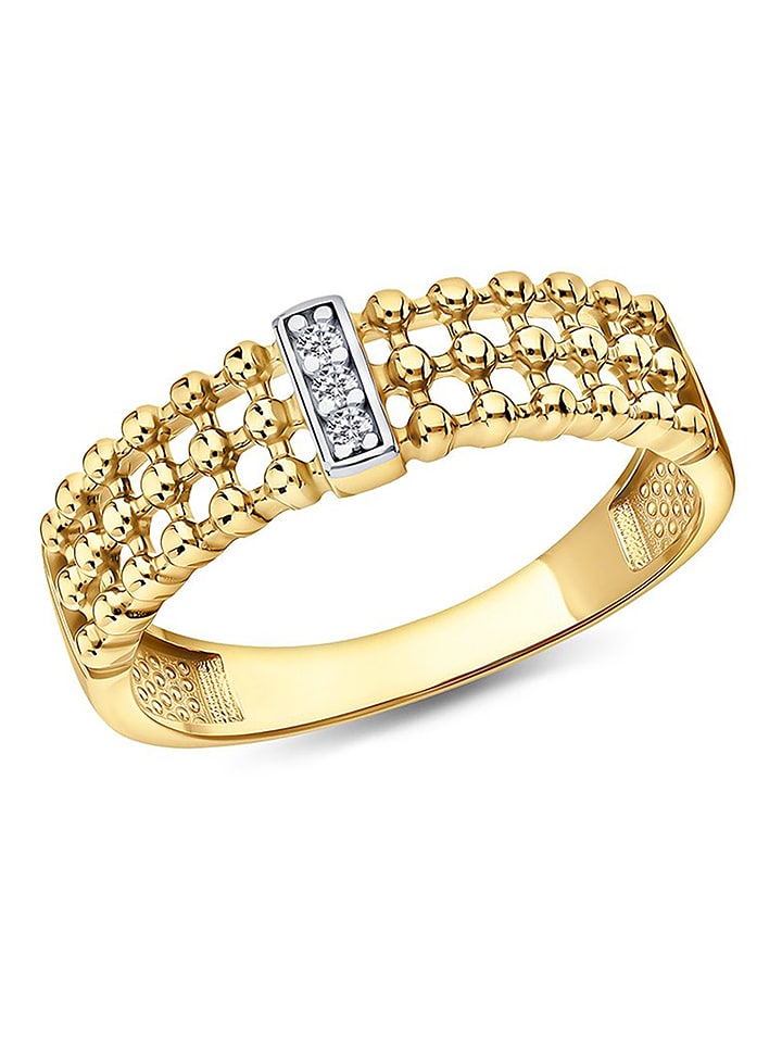 DI GIORGIO Pozłacany pierścionek z cyrkoniami rozmiar: 56