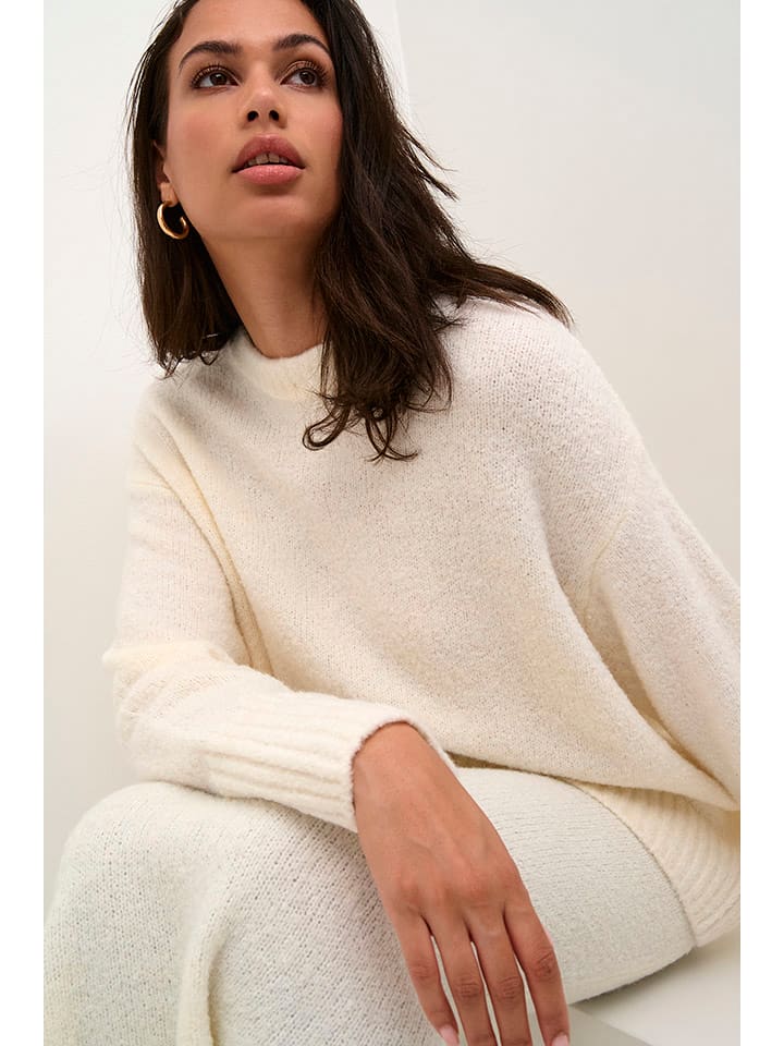 Kaffe Sweter w kolorze kremowym rozmiar: S