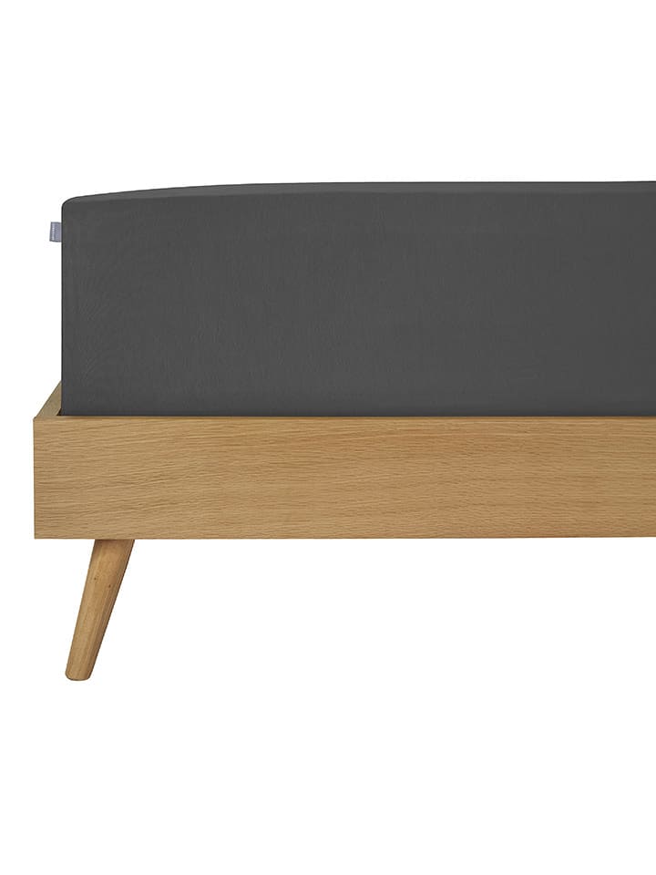 Schiesser Prześcieradło "Elli" w kolorze antracytowym na gumce rozmiar: 180x200 cm