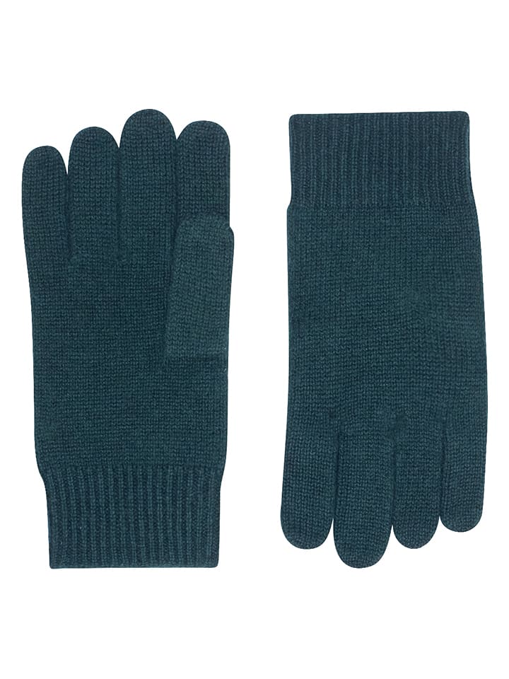 Perfect Cashmere Kaszmirowe rękawiczki "Hailey" w kolorze ciemnozielonym rozmiar: onesize