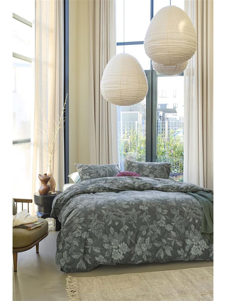 Beddinghouse Komplet pościeli flanelowej "Mea" w kolorze zielonym rozmiar: 200x200/220 cm