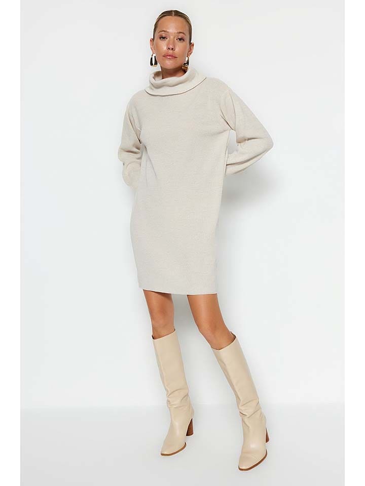 trendyol Sukienka w kolorze kremowym rozmiar: S