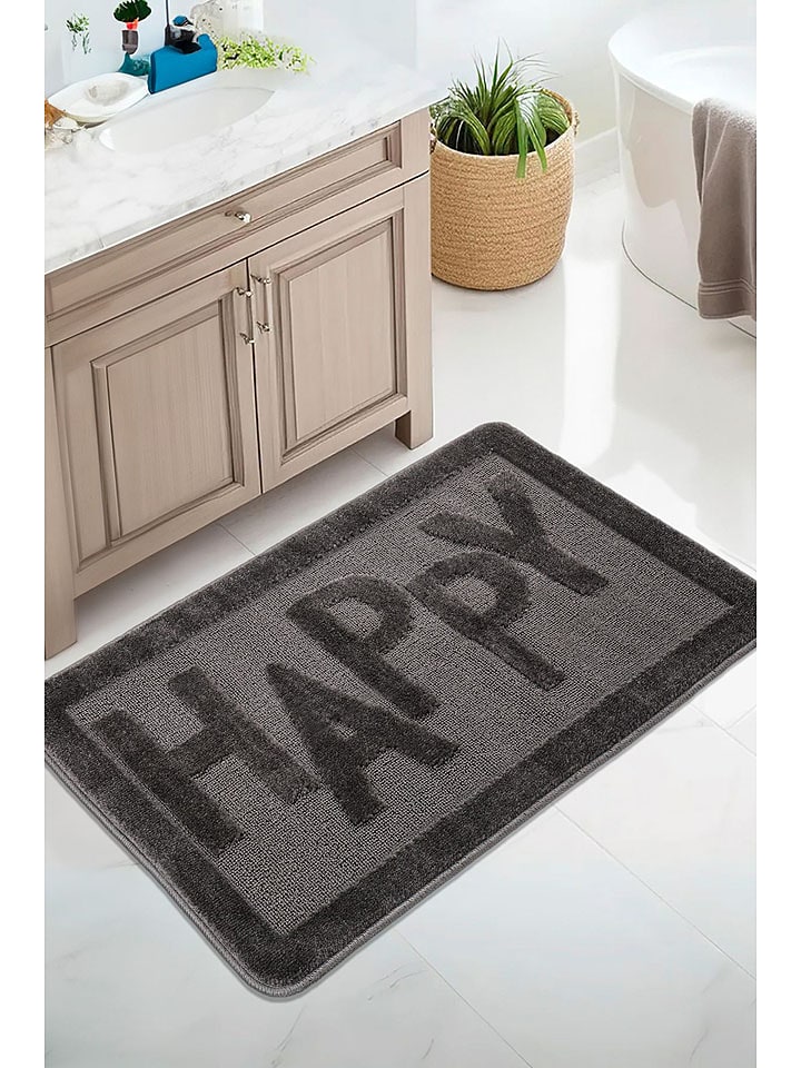 Colourful Cotton Dywanik łazienkowy w kolorze antracytowym rozmiar: 60x100 cm
