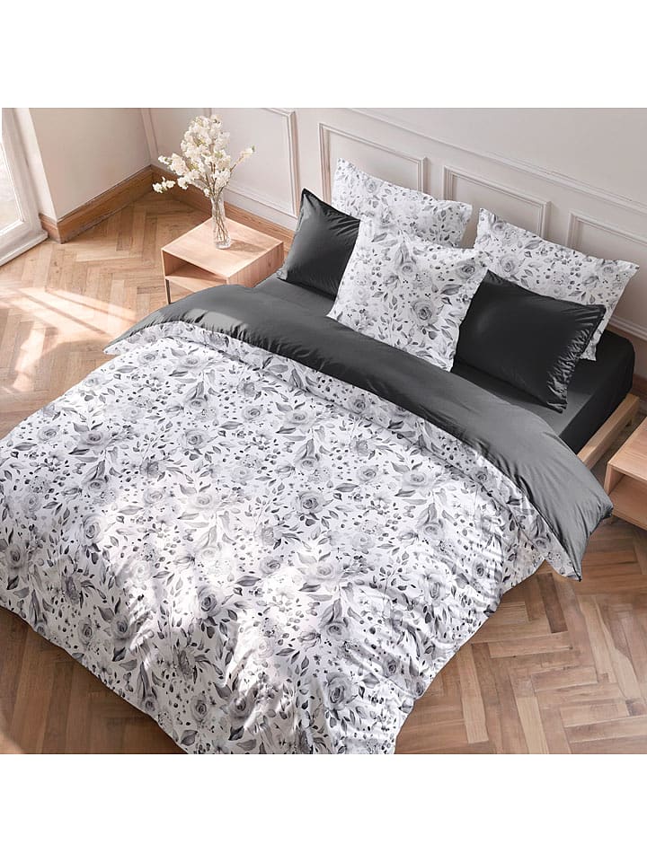 Pierre Cardin Perkalowa poszwa w kolorze antracytowo-srebrnym na kołdrę rozmiar: 260x240 cm