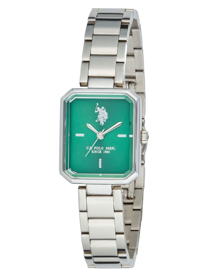 U.S. Polo Assn. Zegarek kwarcowy w kolorze srebrno-zielonym rozmiar: onesize