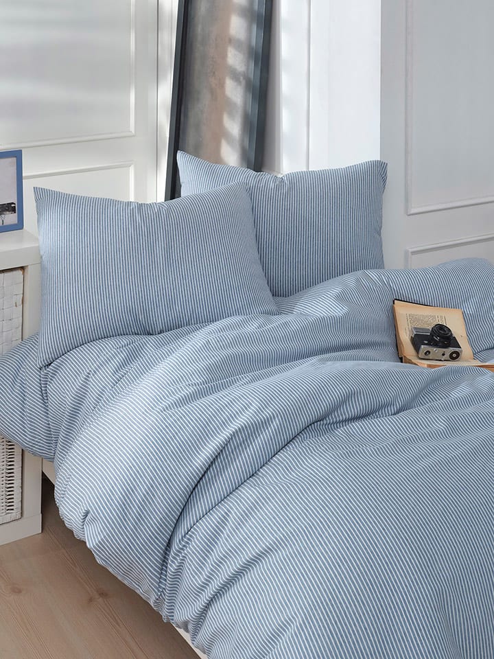 Colourful Cotton Komplet pościeli "Lizbon" w kolorze niebieskim rozmiar: 135x200 cm