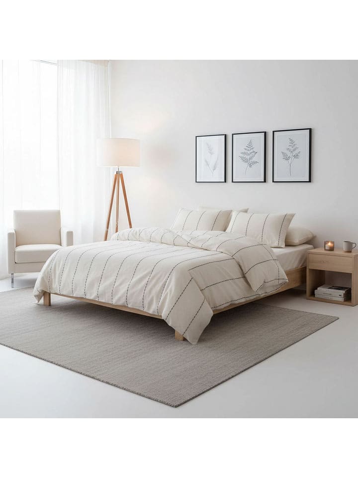 Mijolnir Komplet pościeli renforcé "Vilnuss" w kolorze kremowo-czarnym rozmiar: 135x200 cm