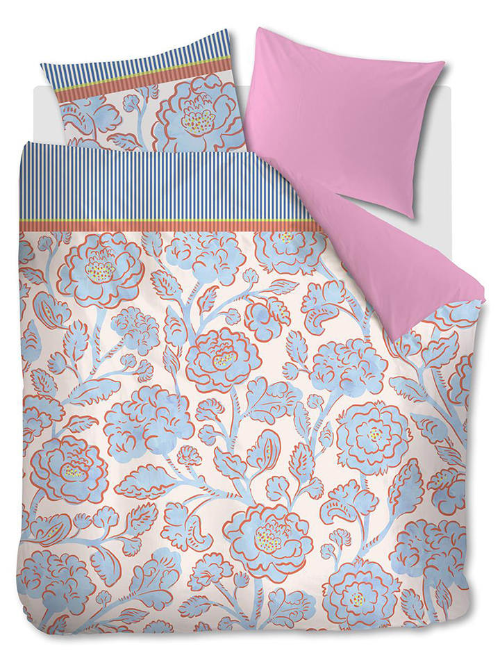 Beddinghouse Komplet pościeli "Jazmin" w kolorze biało-jasnoróżowo-błękitnym rozmiar: 200x200 cm