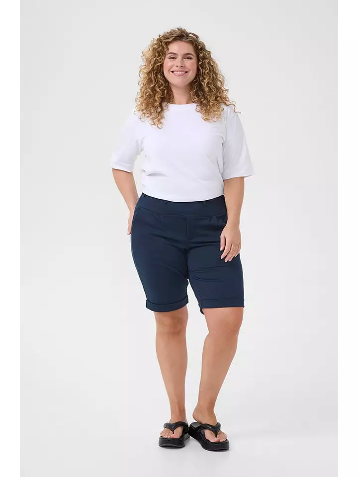 KAFFE curve Szorty w kolorze granatowym rozmiar: XL
