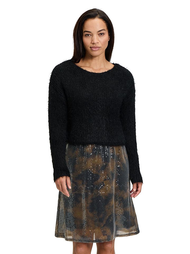 CARTOON Sukienka w kolorze czarno-brązowym rozmiar: 42