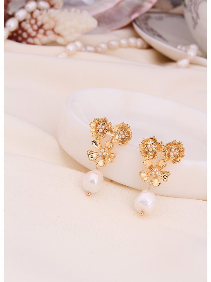 L'Atelier de Gaia Pozłacane kolczyki z perłami rozmiar: onesize