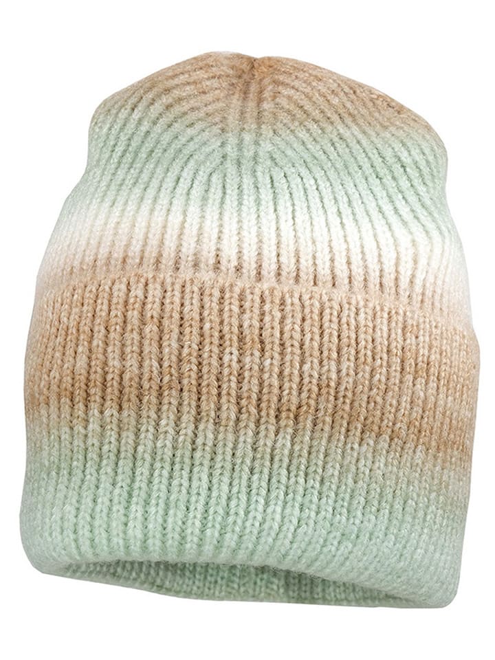 MaxiMo Czapka beanie w kolorze jasnobrązowo-zielonym rozmiar: 49 cm