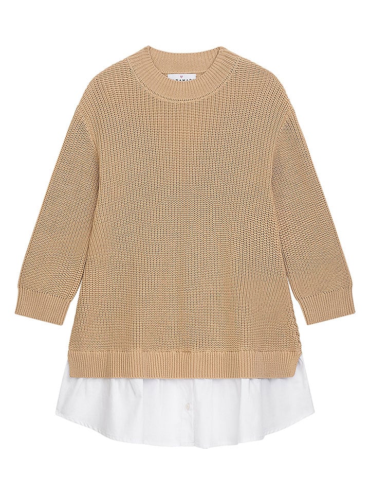 Danamade Sukienka "Ria" w kolorze beżowo-białym rozmiar: 122