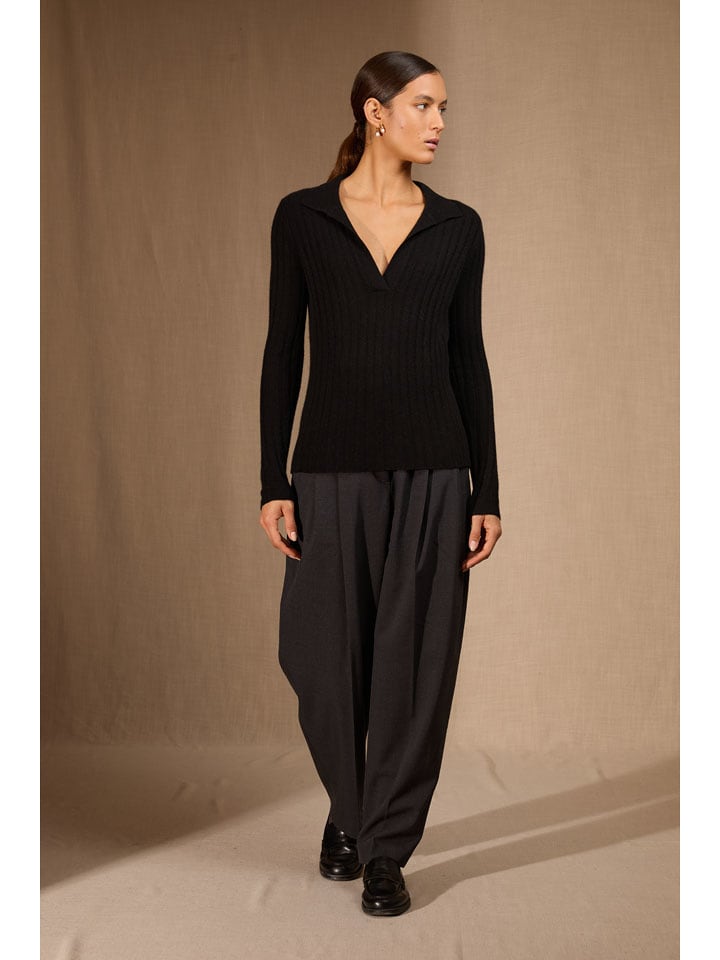 Perfect Cashmere Kaszmirowy sweter "Skamar" w kolorze czarnym rozmiar: L