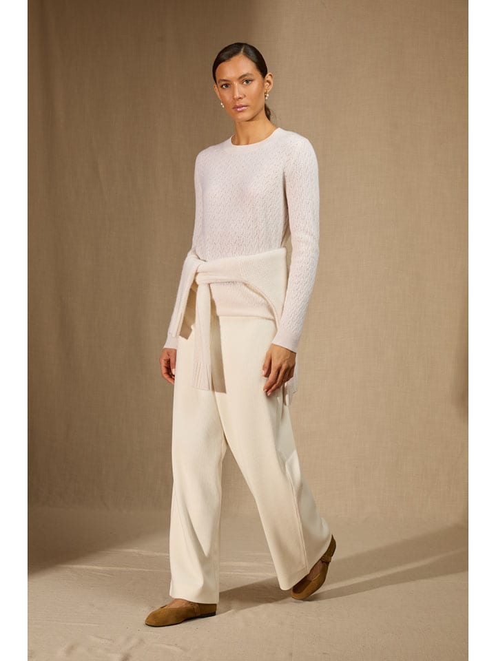 Perfect Cashmere Kaszmirowy sweter "Opame" w kolorze kremowym rozmiar: M