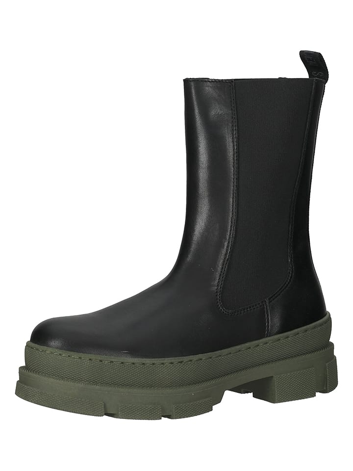 Steve Madden Skórzane kozaki w kolorze czarno-oliwkowym rozmiar: 41