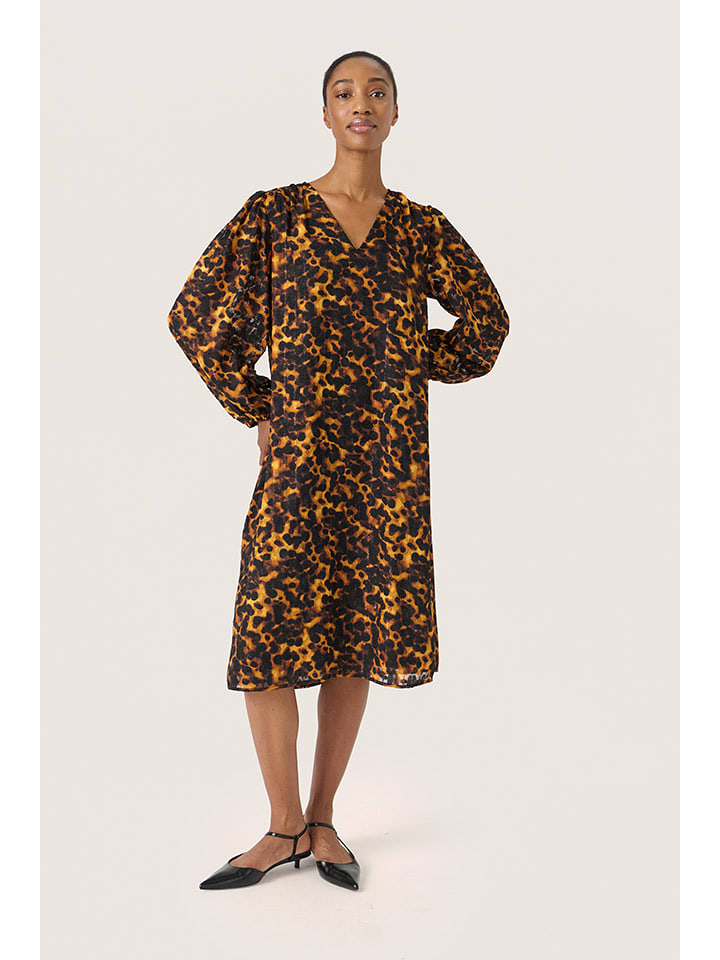 Soaked in Luxury Sukienka w kolorze czarno-musztardowym rozmiar: L