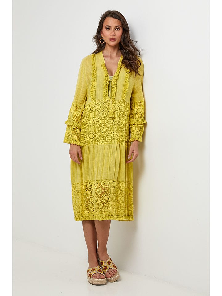 Lin Passion Lniana sukienka w kolorze żółtym rozmiar: 36/38