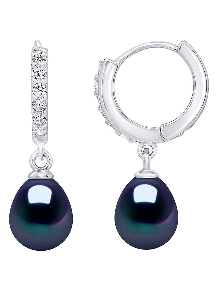 Pearline Srebrne kolczyki-kreole z perłami rozmiar: onesize