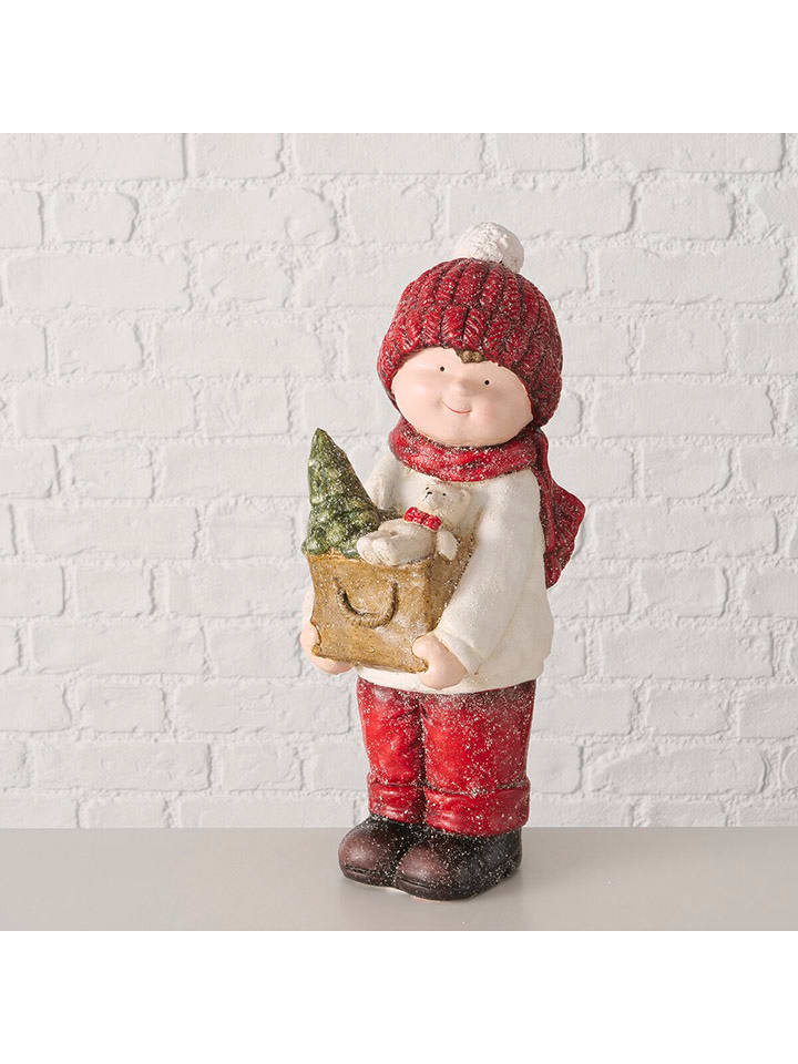 Boltze Figurka dekoracyjna "Rubie" w kolorze czerwono-białym - wys. 44 cm rozmiar: onesize