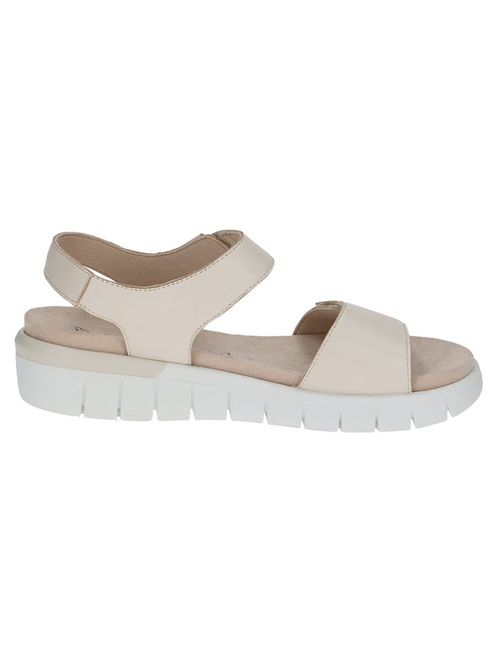 Caprice Skórzane sandały "Babette" w kolorze beżowym rozmiar: 39