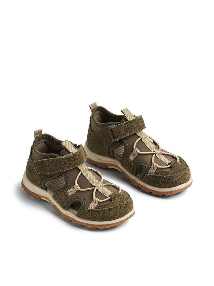 Wheat Skórzane półsandały "Mingi" w kolorze khaki rozmiar: 28