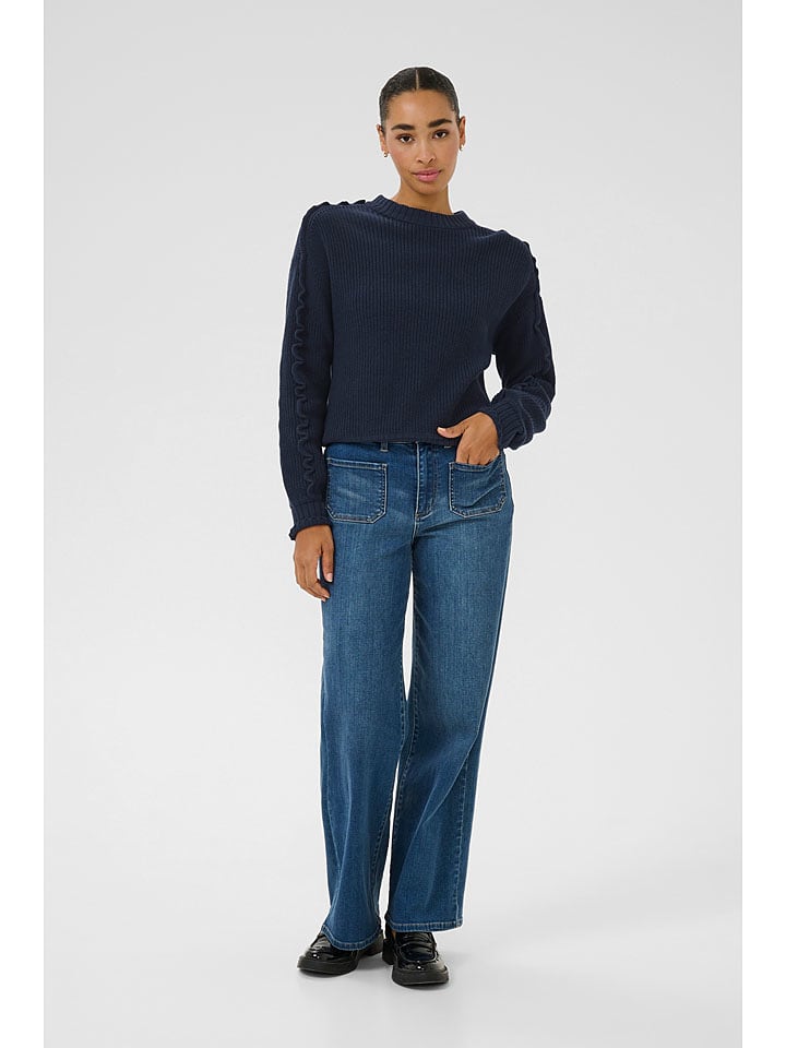 Kaffe Sweter "Maggi" w kolorze granatowym rozmiar: L