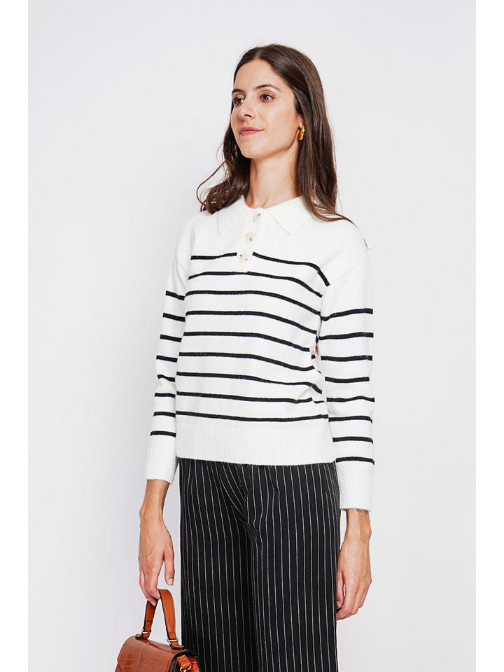 ASSUILI Sweter w kolorze biało-czarnym rozmiar: 36