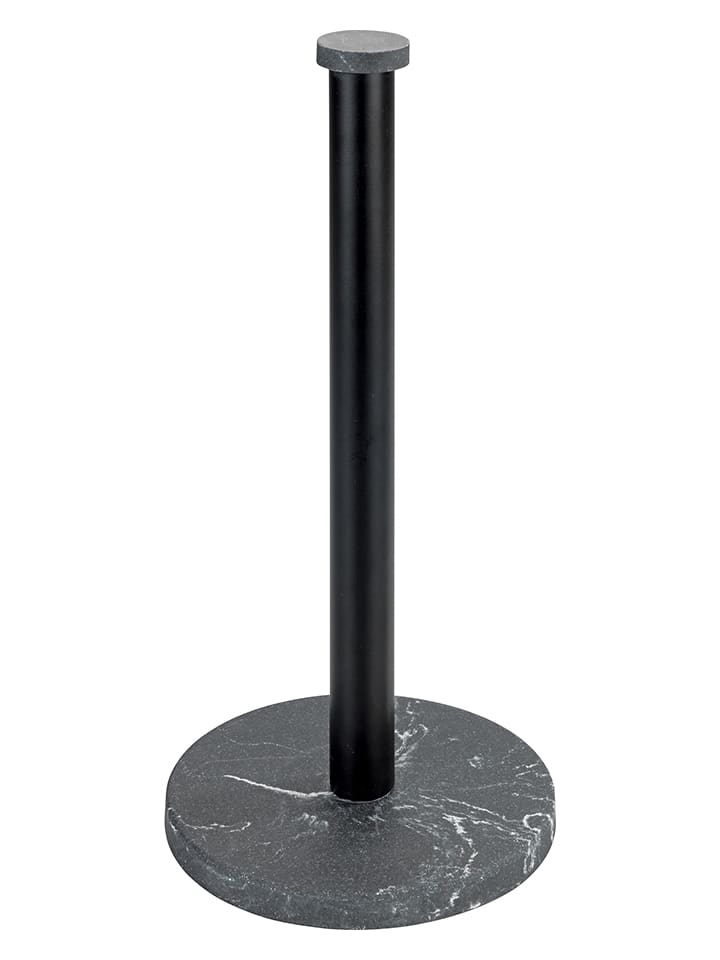Wenko Stojak "Marmor" w kolorze czarnym na ręcznik kuchenny - wys. 32 x Ø 15 cm rozmiar: onesize