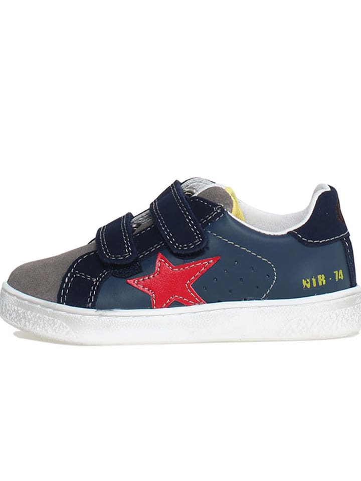 Naturino Skórzane sneakersy "Pinn" w kolorze granatowo-szarym rozmiar: 32