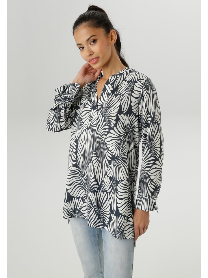 Aniston Bluzka w kolorze granatowo-białym rozmiar: 40