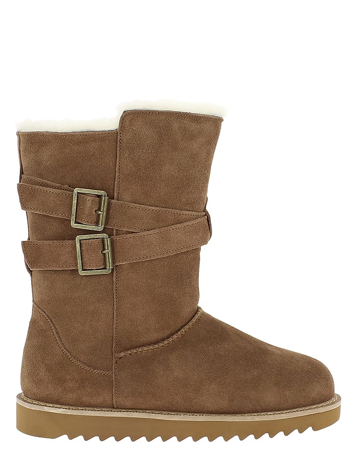 NICEBAY Skórzane kozaki zimowe "Mells Waterproof" w kolorze jasnobrązowym rozmiar: 38