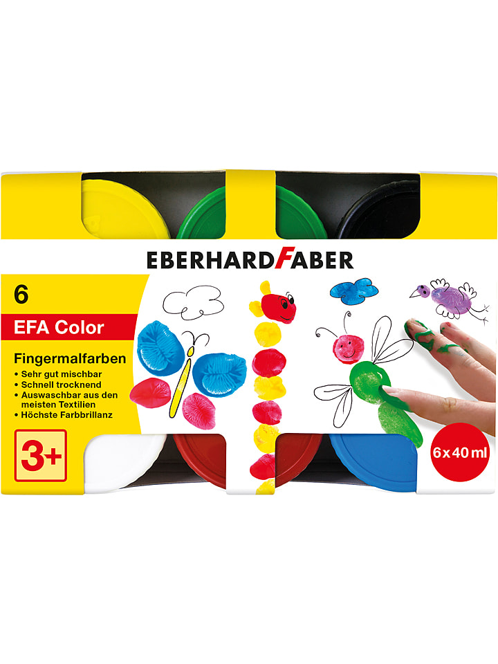 Eberhard Faber Farby (6 szt.) do malowania palcami - 6 x 40 ml rozmiar: onesize