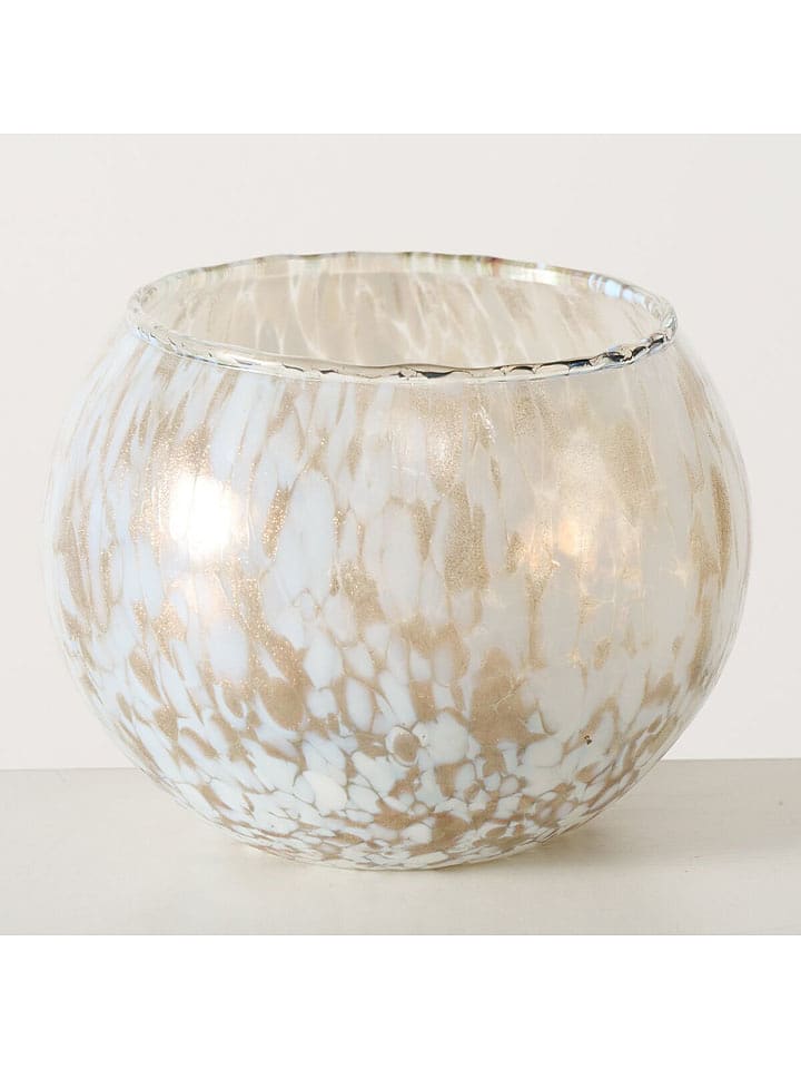 Boltze Świecznik "Skylar" w kolorze biało-beżowym - wys. 9 x Ø 10 cm rozmiar: onesize