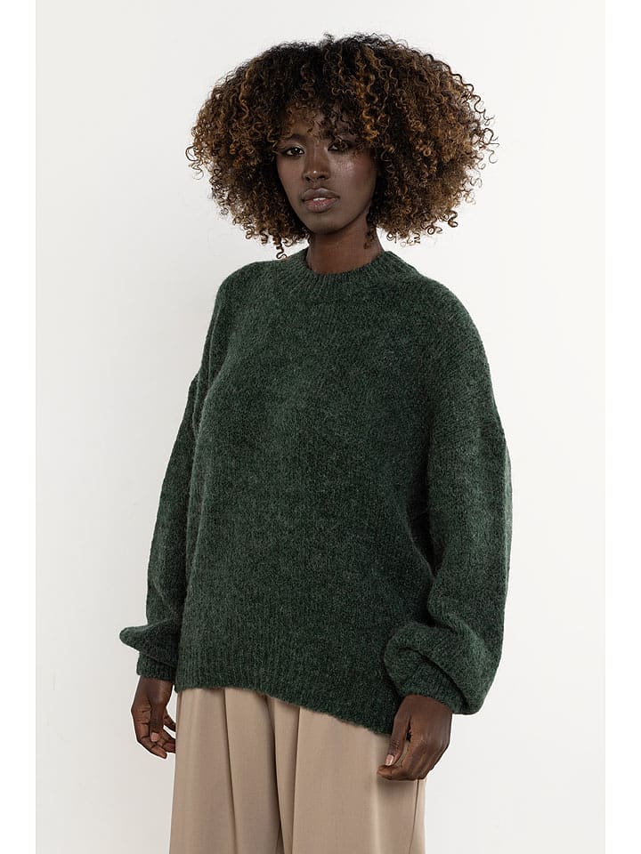 Awama Sweter w kolorze zielonym rozmiar: S/M