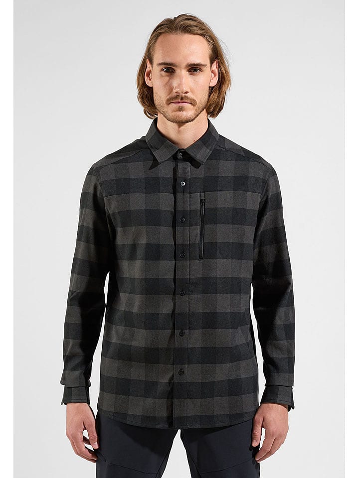 Odlo Koszula funkcyjna "Ascent" w kolorze szaro-czarnym rozmiar: M