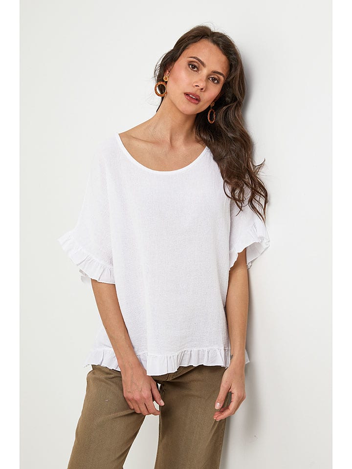 Lin Passion Bluzka w kolorze białym rozmiar: 40/42