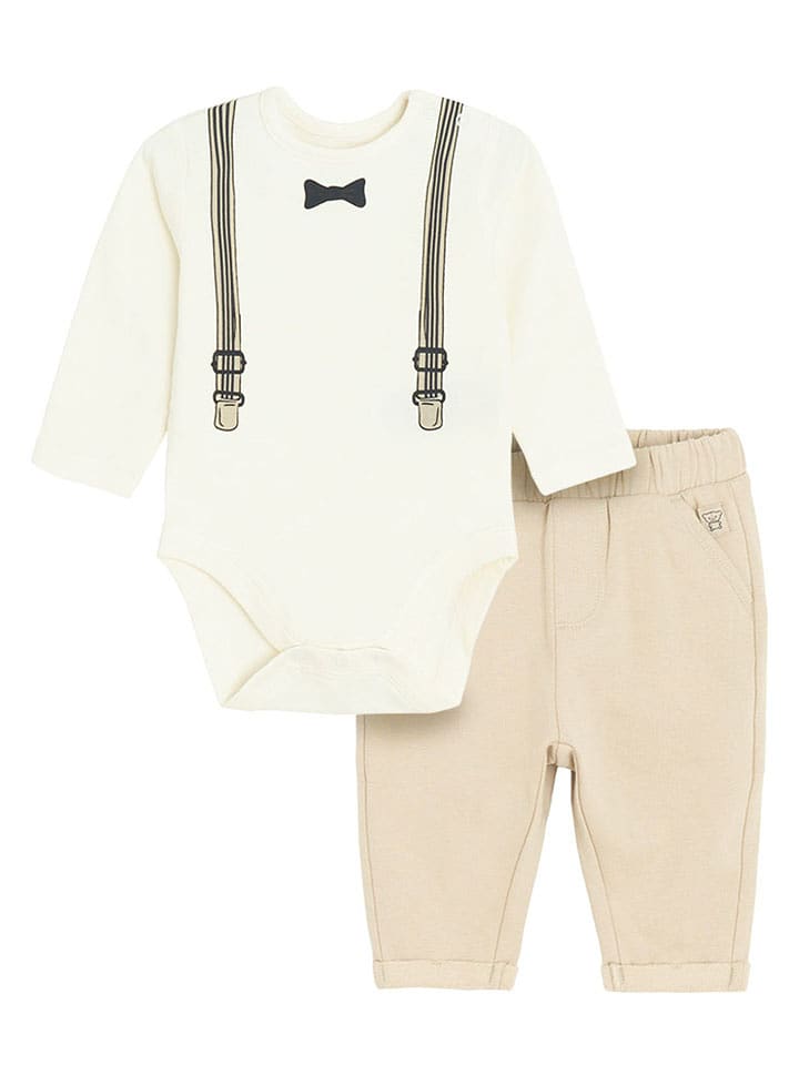 COOL CLUB 2-częściowy zestaw w kolorze kremowo-beżowym rozmiar: 80