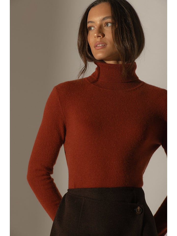 Perfect Cashmere Kaszmirowy golf "Ashley" w kolorze brązowym rozmiar: L