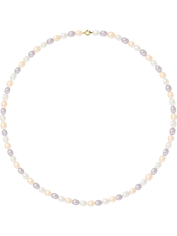 Pearline Naszyjnik perłowy w kolorze biało-fioletowo-brzoskwiniowym - dł. 42 cm rozmiar: onesize