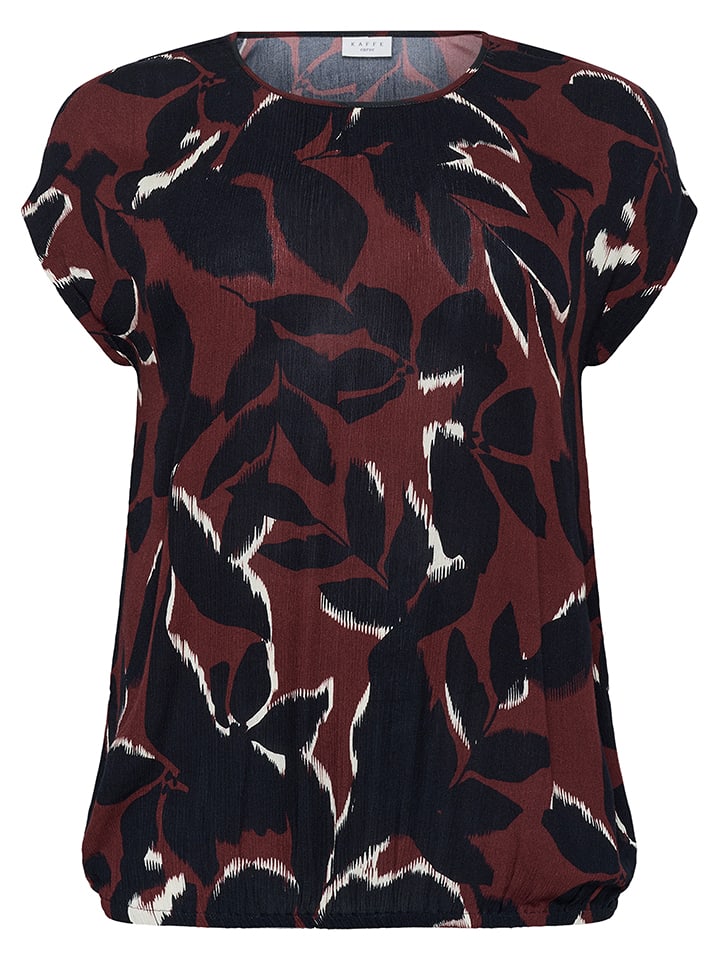 KAFFE curve Bluzka w kolorze biało-czarno-brązowym rozmiar: 54