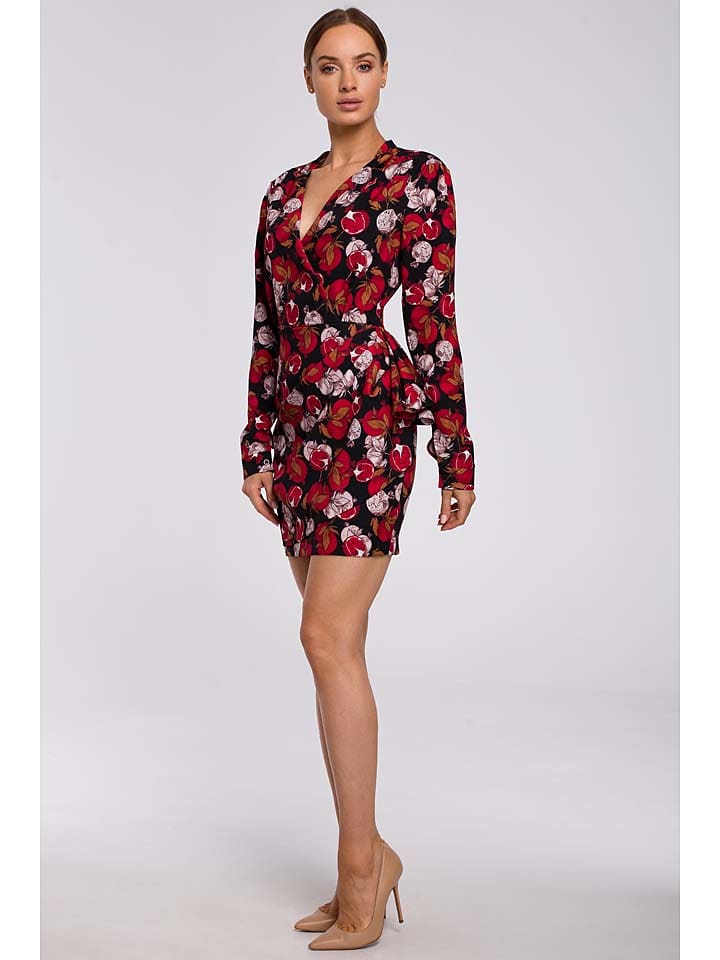 made of emotion Sukienka w kolorze granatowo-czerwonym rozmiar: M