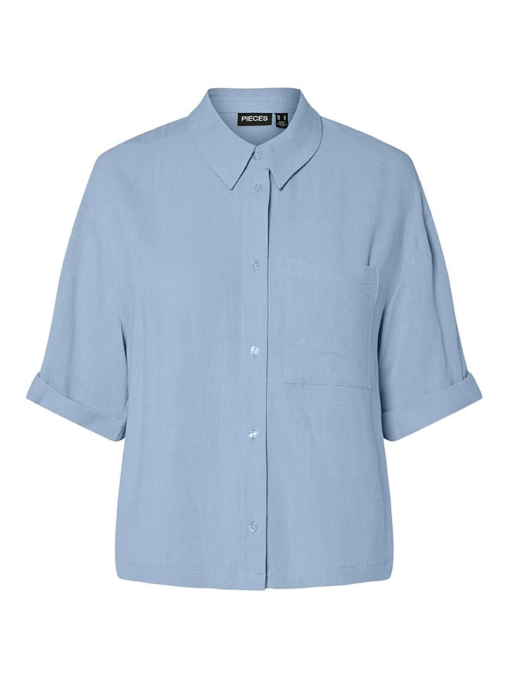 Pieces Bluzka "Vinsty" w kolorze błękitnym rozmiar: M