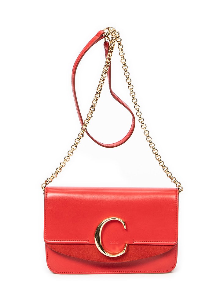 Chloé Skórzana torebka w kolorze czerwonym - 21 x 14 x 5 cm rozmiar: onesize