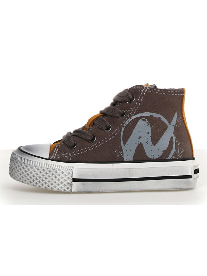 Naturino Skórzane sneakersy w kolorze oliwkowo-jasnobrązowym rozmiar: 31