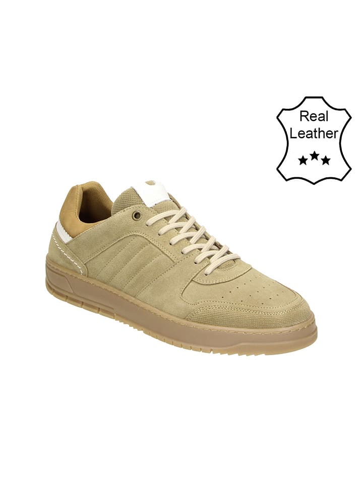 Bullboxer Skórzane sneakersy w kolorze beżowym rozmiar: 43