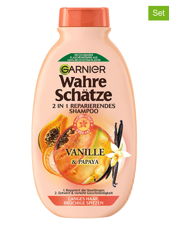 Garnier Szampony (3 szt.) "True Treasures 2w1 - Vanilla & Papaya" - po 250 ml rozmiar: onesize