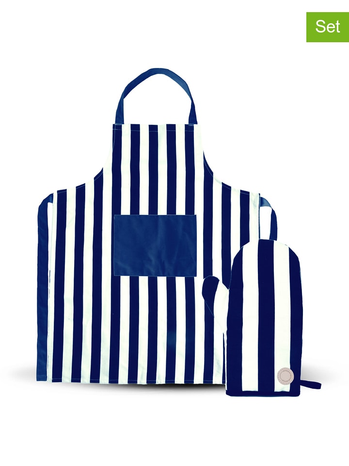 Sagaform 2-częściowy zestaw "Aron" w kolorze niebiesko-białym rozmiar: onesize